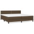 Cama box spring con colchón tela marrón oscuro 200x200