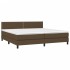 Cama box spring con colchón tela marrón oscuro 200x200