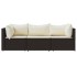 Set muebles de jardín 3 piezas y cojines ratán sintético