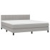 Cama box spring con colchón tela gris claro 180x200