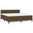 Cama box spring con colchón tela marrón oscuro 180x200