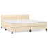 Cama box spring con colchón tela color crema 200x200