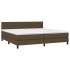 Cama box spring con colchón tela marrón oscuro 200x200