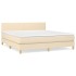 Cama box spring con colchón tela color crema 180x200