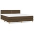 Cama box spring con colchón tela marrón oscuro 160x200