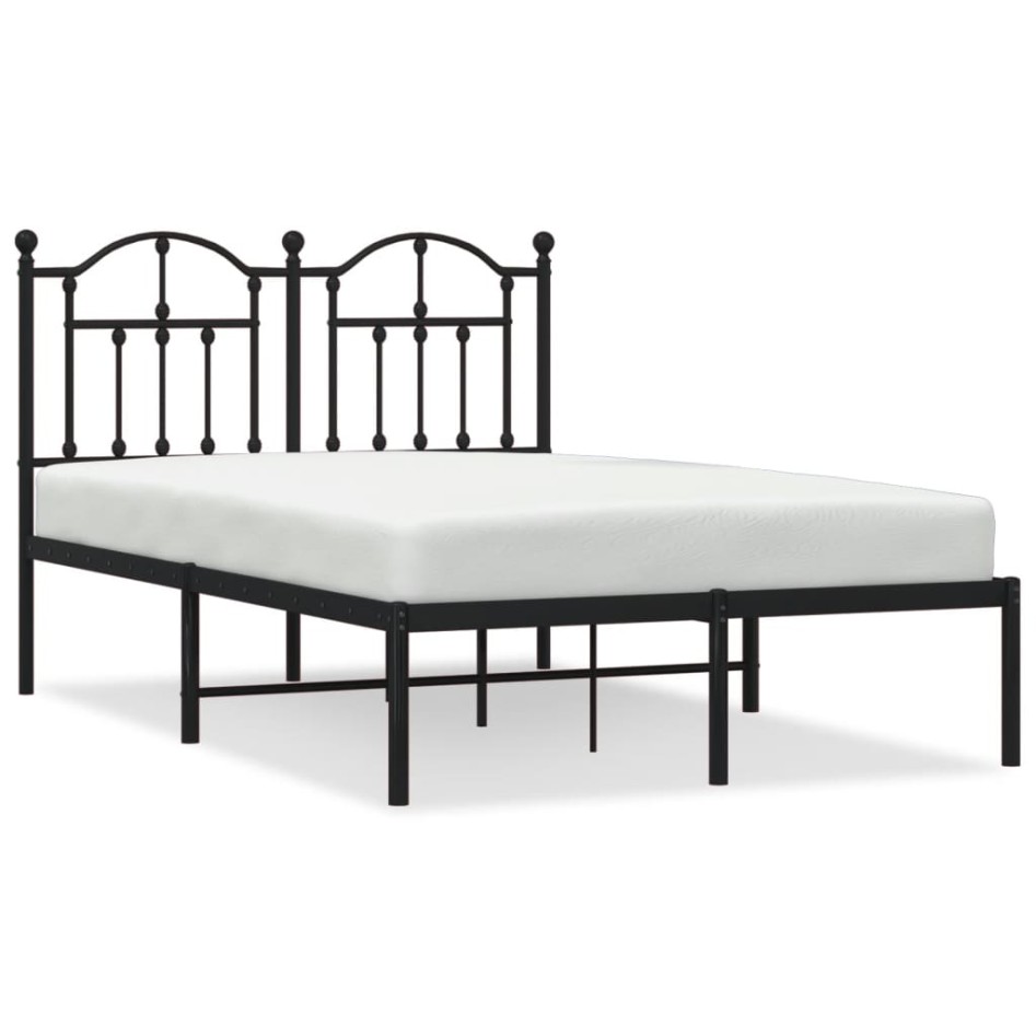 Estructura de cama con cabecero metal negro 120x200