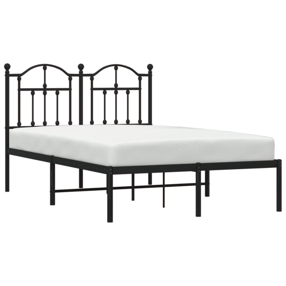 Estructura de cama con cabecero metal negro 120x200