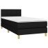 Cama box spring con colchón tela negro 100x200