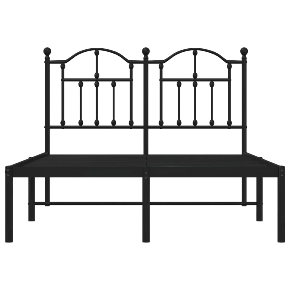 Estructura de cama con cabecero metal negro 120x200