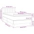 Cama box spring con colchón tela color crema 90x190