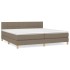 Cama box spring con colchón tela gris taupe 200x200