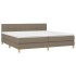 Cama box spring con colchón tela gris taupe 200x200