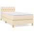 Cama box spring con colchón tela color crema 100x200