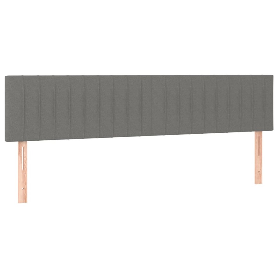 Cama box spring con colchón tela gris oscuro 180x200