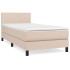 Cama box spring con colchón cuero sintético capuchino 80x200