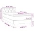 Cama box spring con colchón tela azul 90x200