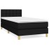 Cama box spring con colchón tela negro 100x200