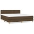 Cama box spring con colchón tela marrón oscuro 160x200
