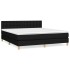 Cama box spring con colchón tela negro 180x200