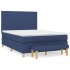 Cama box spring con colchón tela azul 140x190
