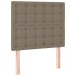Cama box spring con colchón tela gris taupe 90x190
