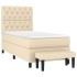Cama box spring con colchón tela color crema 80x200