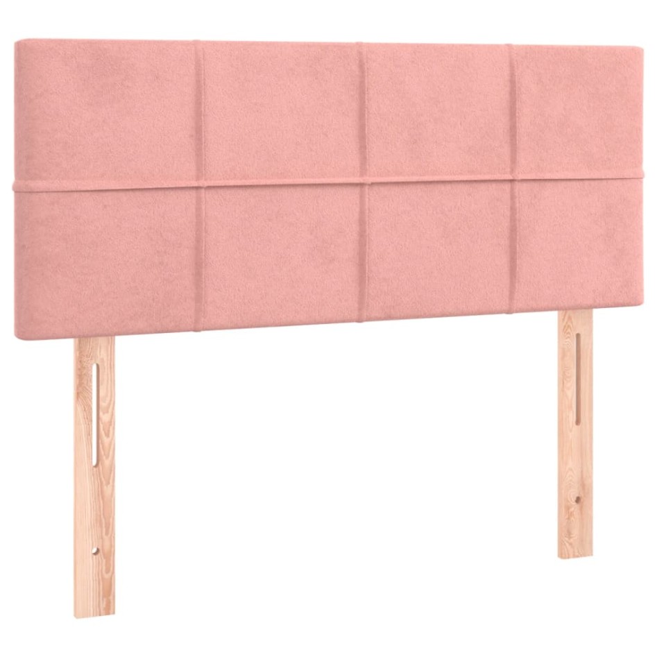 Cama box spring con colchón terciopelo rosa 80x200