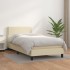 Cama box spring con colchón cuero sintético crema 100x200