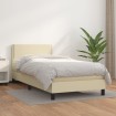 Cama box spring con colchón cuero sintético crema 100x200 cm