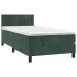 Cama box spring con colchón terciopelo verde oscuro 80x200