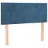 Cama box spring con colchón terciopelo azul oscuro 80x200
