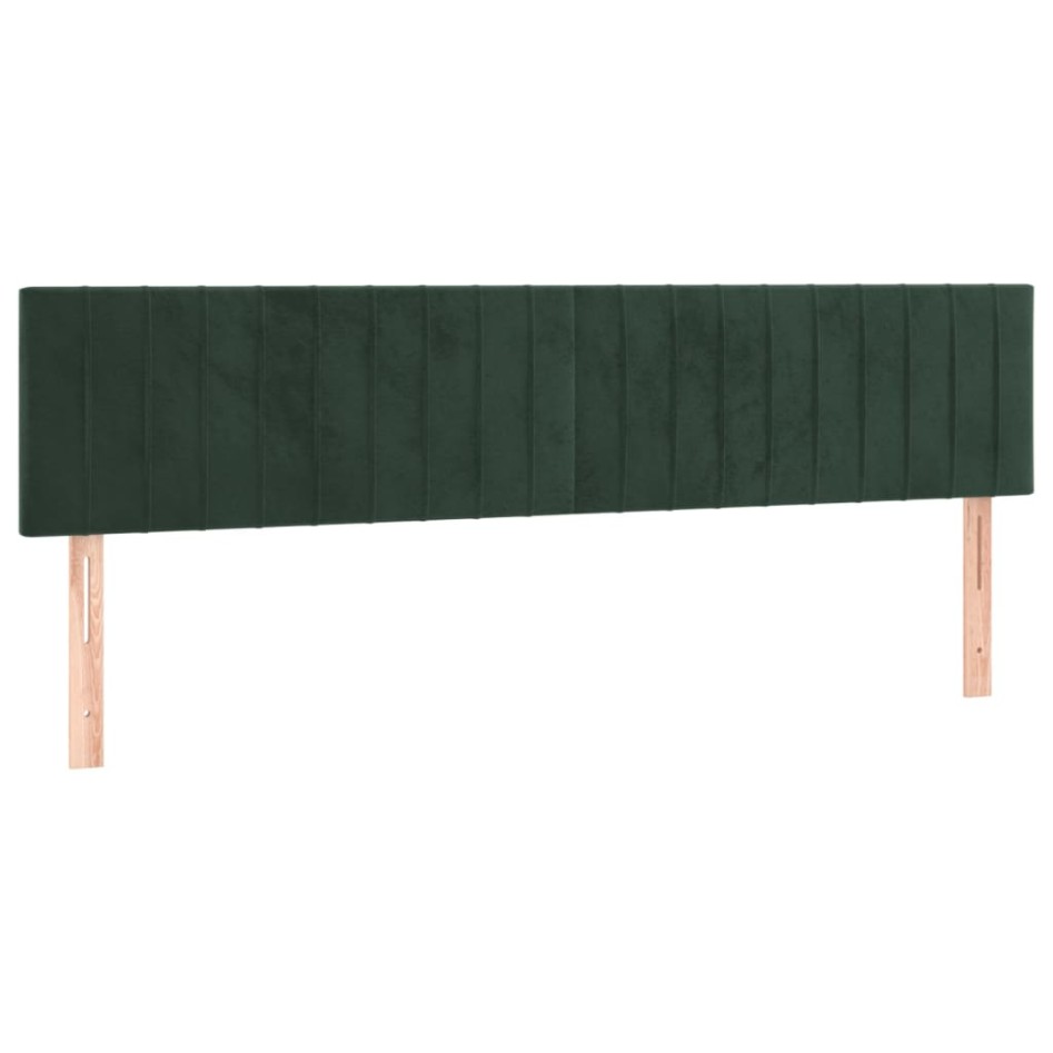 Cama box spring con colchón terciopelo verde oscuro 180x200