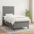 Cama box spring con colchón tela gris oscuro 80x200