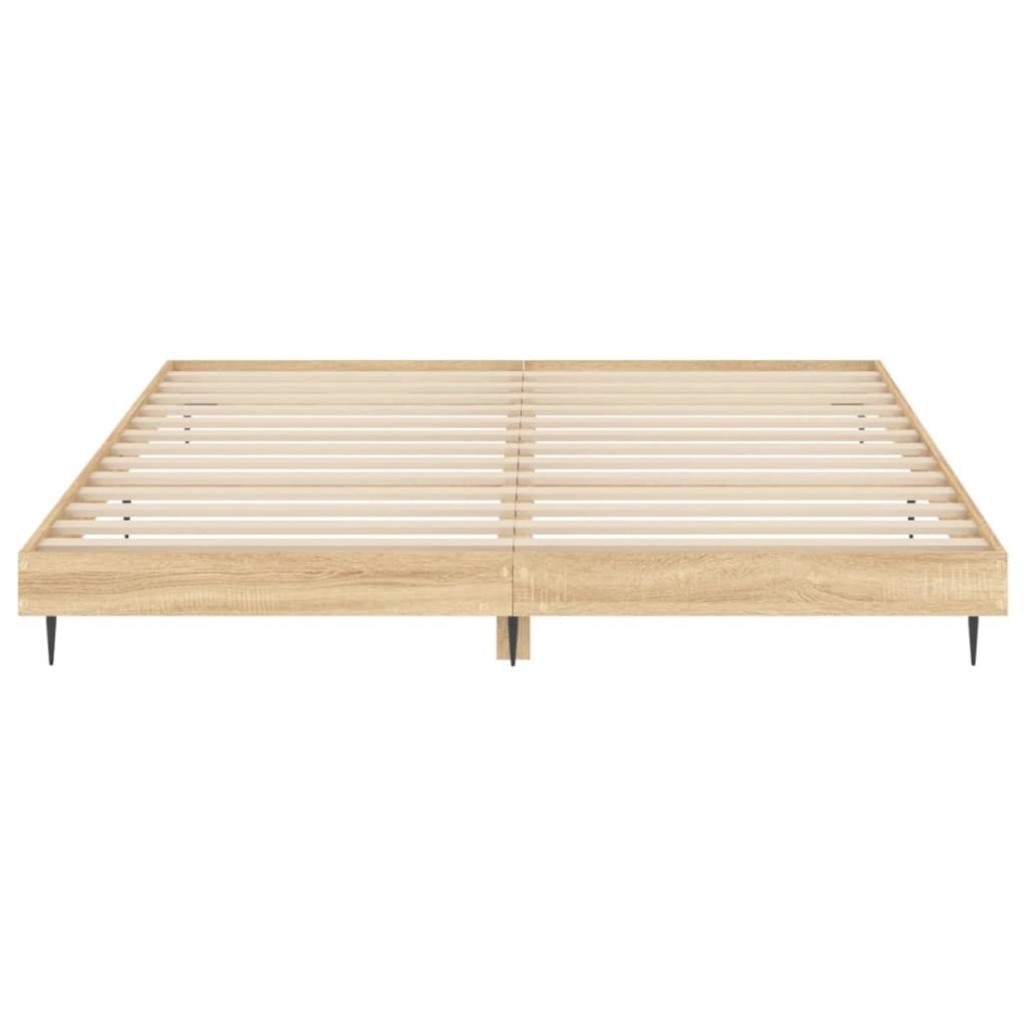 Estructura de cama madera de ingeniería roble Sonoma 150x200
