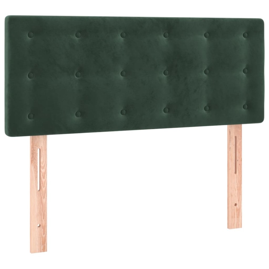 Cama box spring con colchón terciopelo verde oscuro 100x200