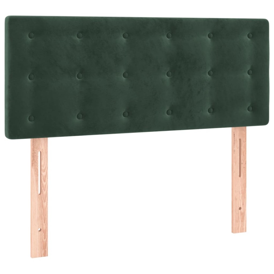 Cama box spring con colchón terciopelo verde oscuro 90x190