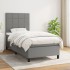 Cama box spring con colchón tela gris oscuro 90x200