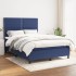 Cama box spring con colchón tela azul 140x190