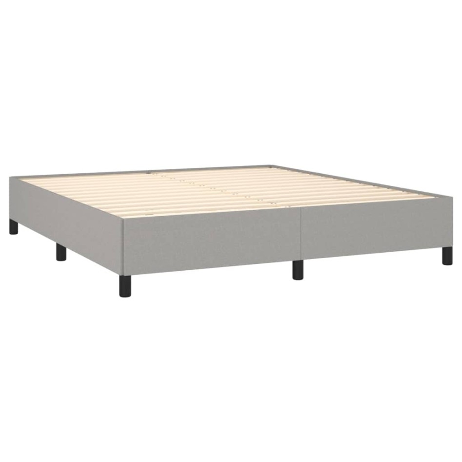 Cama box spring con colchón tela gris claro 180x200