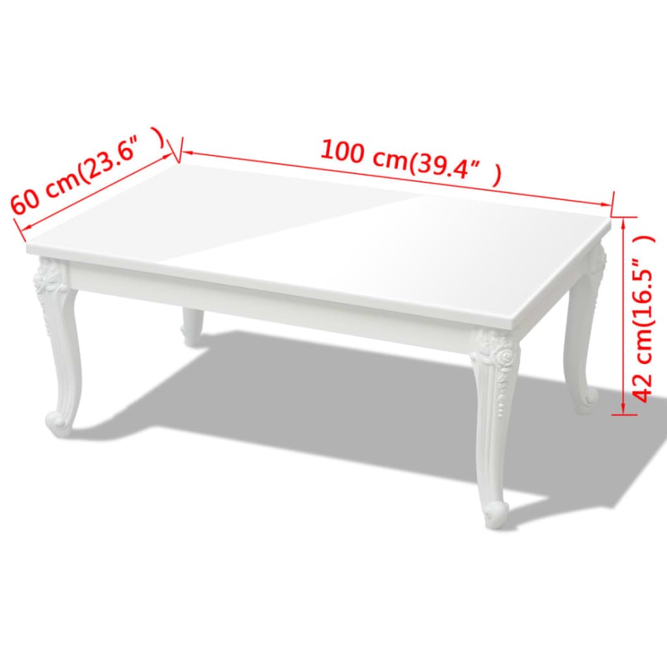 Mesa de centro 100 x 60 x 42 blanco