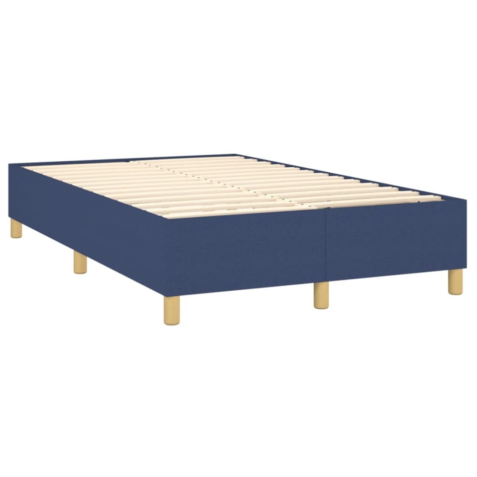 Cama box spring con colchón tela azul 120x200