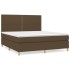 Cama box spring con colchón tela marrón oscuro 160x200