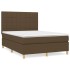 Cama box spring con colchón tela marrón oscuro 140x190