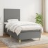 Cama box spring con colchón tela gris oscuro 90x190