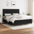 Cama box spring con colchón tela negro 160x200
