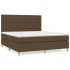 Cama box spring con colchón tela marrón oscuro 160x200