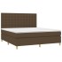 Cama box spring con colchón tela marrón oscuro 160x200