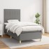 Cama box spring con colchón tela gris oscuro 100x200