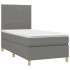 Cama box spring con colchón tela gris oscuro 100x200