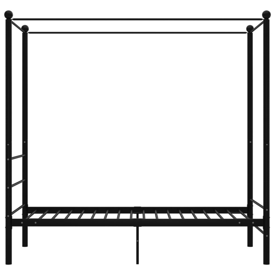 Estructura de cama con dosel metal negro 100x200